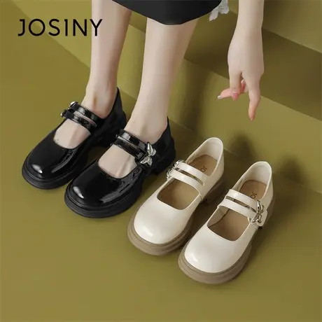 Josiny/卓诗尼法式玛丽珍鞋女款2024新款春季英伦风小皮鞋单鞋子商品大图