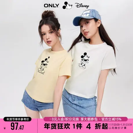 ONLY2023秋季新款迪士尼米奇联名圆领短袖T恤女|123201104商品大图