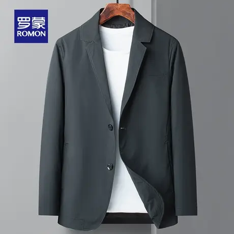 罗蒙商务休闲单西外套男2024秋季新款修身简约职业西装中青年上衣图片