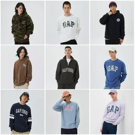 Gap男女装秋季美式复古LOGO法式圈织软卫衣户外运动情侣装POLO衫商品大图
