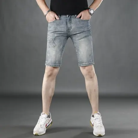 男士牛仔短裤男款韩版修身2025夏季薄款新款百搭潮流男式牛仔裤商品大图