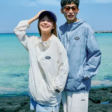 [史努比联名]唐狮夏季新款情侣防晒衣男女防紫外线满印薄外套图片