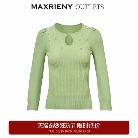 【奥莱】MAXRIENY复古小香风小清新圆领毛衫针织衫商品大图