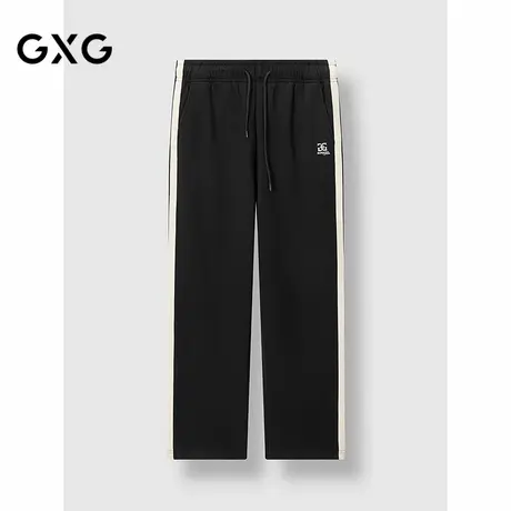 GXG男装 直筒针织长裤撞色织带装饰休闲裤通勤长裤 2025春季新品图片
