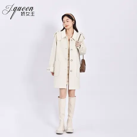 毛呢外套女秋冬季时尚温柔气质高级感小个子宽松中长款呢子大衣商品大图