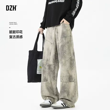 男士脏脏裤美式vibe风格裤子男款2025超火的工装裤男秋季款伐木裤商品大图