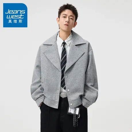 N5真维斯外套男2025秋季新款美式潮牌时尚翻领上衣服男士春秋夹克图片