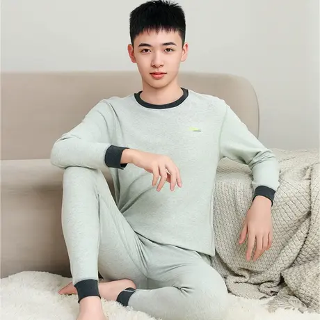 青少年秋衣秋裤套装男初中高中学生男大童新款保暖内衣男士羊毛衫商品大图