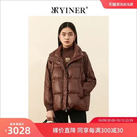 YINER音儿女装冬季新款短款面包鹅绒羽绒服商品大图