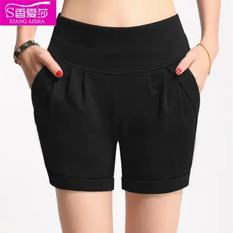 短裤女夏季2025新款高腰宽松大码显瘦休闲哈伦裤中老年妈妈裤薄款商品大图