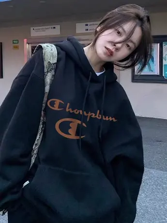 日版奥特莱斯正品连帽卫衣男女秋冬季宽松纯棉重磅情侣上衣潮外套图片