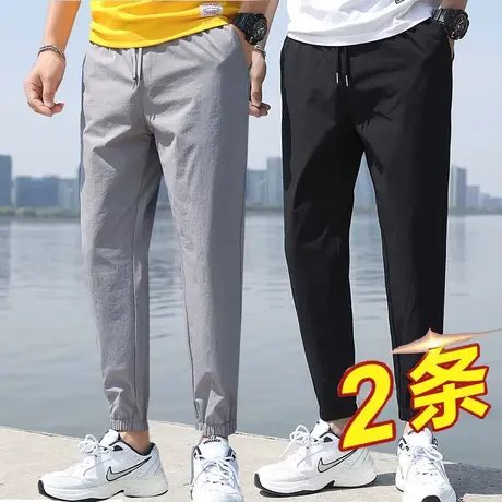 裤子男韩版潮流男士休闲裤夏季薄款工装裤夏装男裤运动裤宽松长裤商品大图