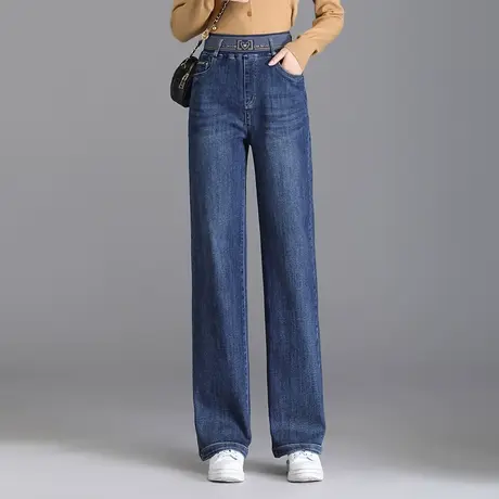 时尚牛仔裤阔腿裤女秋季2023新款潮流百搭休闲裤高腰宽松直筒长裤商品大图