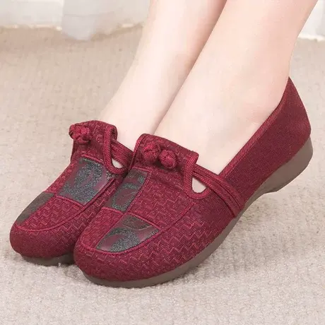 老北京布鞋正品秋季女款大脚骨老年人鞋老太太平底防滑软底奶奶鞋图片