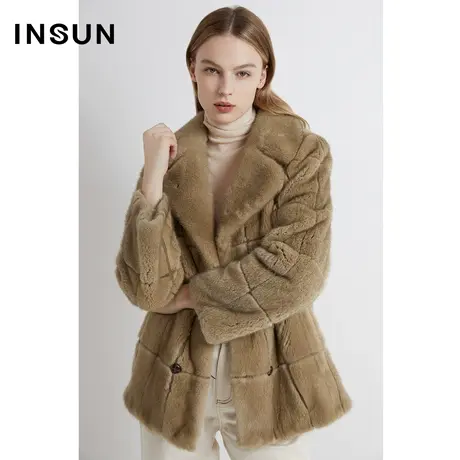 INSUN恩裳线上专选冬季蓬松一手长西装式水貂皮草商品大图