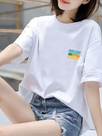 美式复古白色清仓仿棉短袖t恤女夏欧美风高街潮牌情侣vintage上衣图片