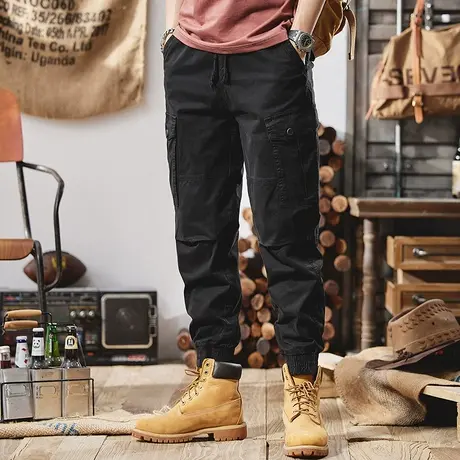 Modi Nick/摩帝尼克休闲潮牌男款裤子宽松直筒纯棉户外多口袋长裤商品大图