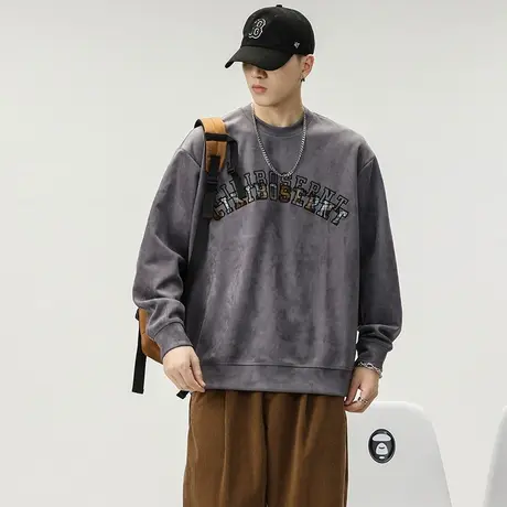 男士春秋卫衣青少年大码长袖宽松潮牌男装百搭时尚秋季卫衣男装图片