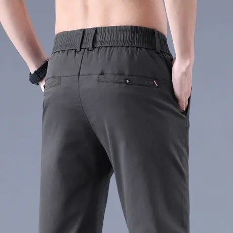 夏季薄款冰丝西装西裤男士中年爸爸直筒男裤休闲长裤子男夏装夏天商品大图