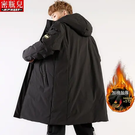 密瓶儿棉衣男中长款冬季加厚男士大码棉服加肥加大胖子机能外套男商品大图