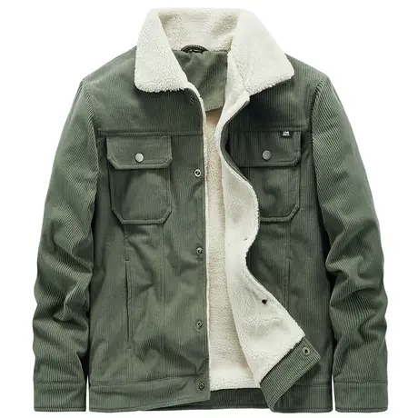 VIP冬季羊羔绒外套男棉衣宽松复古日系灯芯绒夹克男士加厚棉袄潮图片