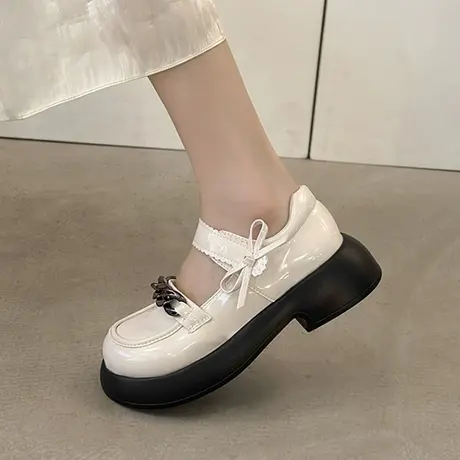 小皮鞋女英伦风2023秋季新款圆头日系甜酷jk配裙子玛丽珍单鞋低跟商品大图