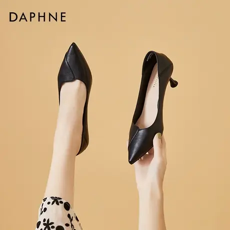 达芙妮女鞋夏季百搭细跟高跟鞋女2022夏款新款气质女神范浅口单鞋图片