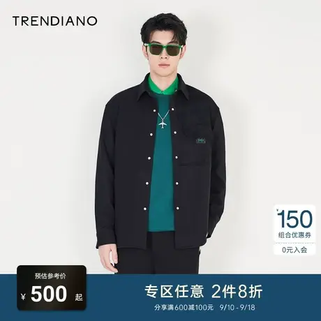 TRENDIANO官方男装冬季新款时尚长袖衬衫外套男商品大图