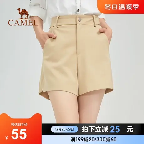 骆驼女装夏季新款五分裤高腰中裤直筒修身休闲短裤显瘦裤子女商品大图