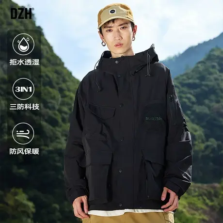 男士机能风冲锋衣工装外套男潮牌痞帅高级感男装2024春季美式夹克商品大图