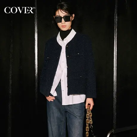 COVER2023冬季泰迪圈圈绒亮丝小香风外套图片