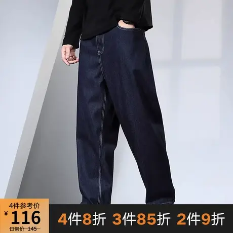 GxxH2021胖子大码男装秋裤子宽松休闲加肥加大牛仔长裤肥佬直筒裤图片