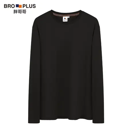 胖哥哥大码长袖T恤男纯棉春秋加肥加大男胖子圆领T肥佬宽松打底衫图片