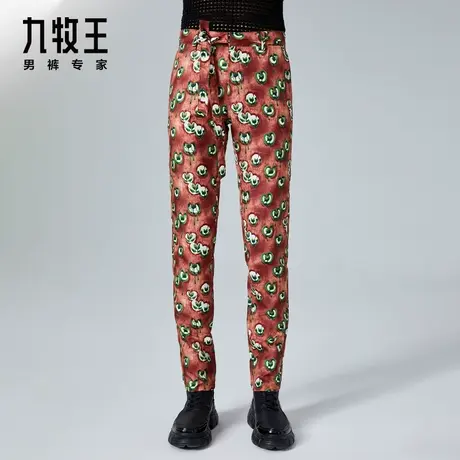 [时尚秀款]九牧王男裤休闲裤秋冬新款新款时尚印花修身长裤男DN图片