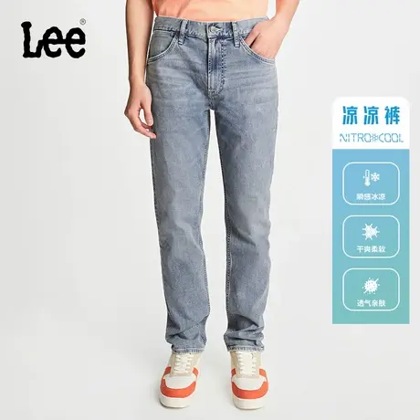 Lee春夏731舒适中腰锥形浅蓝色男凉感牛仔裤凉凉裤商品大图