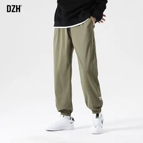 男生军绿色裤子男款美式高街2023新款束脚休闲裤宽松百搭长裤潮牌商品大图