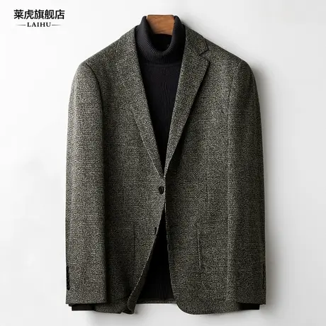 呢子西服男修身韩版秋冬季商务英伦百搭单件休闲小西装外套男修身商品大图