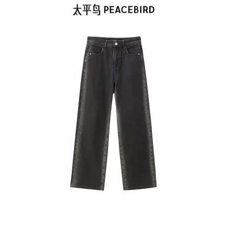 太平鸟女装年秋季新款侧影洗水牛仔裤A3HAE3431图片