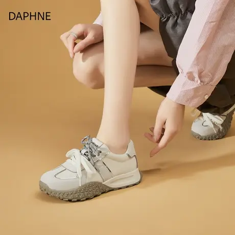 Daphne/达芙妮2025新款阿甘鞋软皮女鞋百搭运动平底德训鞋休闲鞋图片