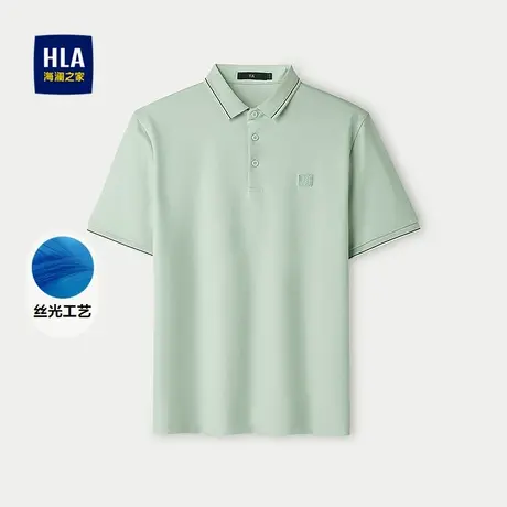 HLA/海澜之家爸爸短袖丝光棉POLO衫2025夏季新款翻领商务上衣男士图片