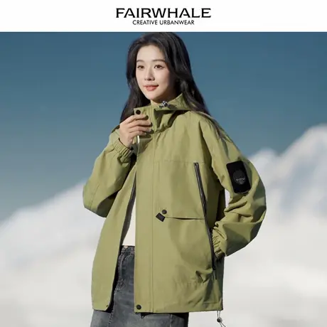马克华菲美式复古连帽外套女2025新款春秋宽松休闲百搭情侣装上衣图片
