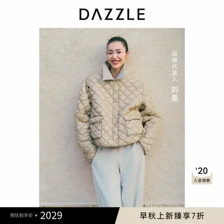 【刘雯同款】DAZZLE地素棉服24冬新款女装可拆卸袖雅丹风外套图片