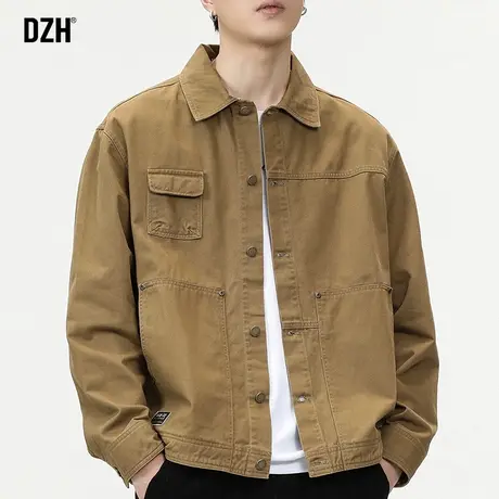 男士工装牛仔外套男秋季潮高级感2023年新款美式复古夹克衣服男款商品大图