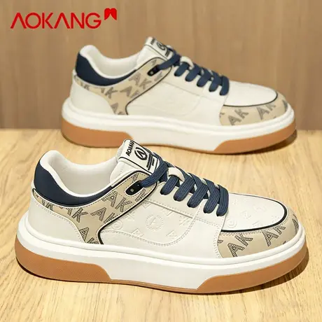 奥康正品男鞋2026新款冬季厚底增高板鞋男士休闲百搭运动小白鞋潮商品大图