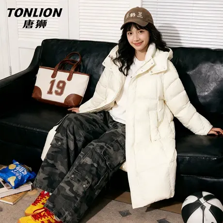 唐狮官方中长款羽绒服女款2026新款冬季加绒加厚保暖棉袄外套女VB商品大图