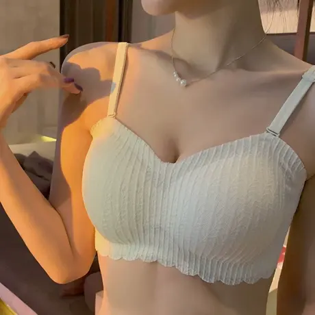 无痕内衣女果冻亲肤薄款聚拢无钢圈胸罩显胸小舒适美背抹胸式文胸图片