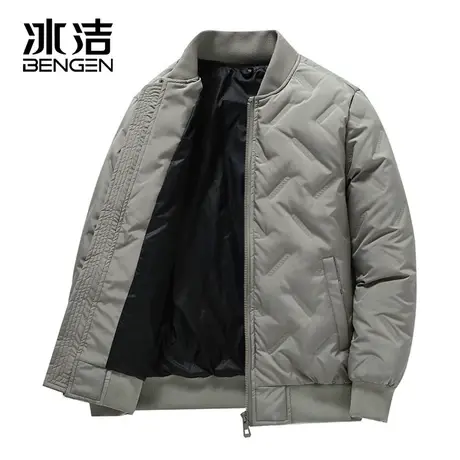 冰洁正品羽绒服男2023新款轻薄鸭绒冬装加厚保暖休闲棒球领外套SB商品大图