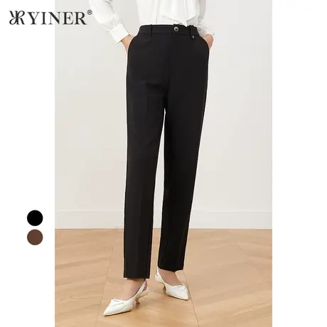 YINER音儿女装2021秋季新款时尚舒适弹力休闲裤商品大图