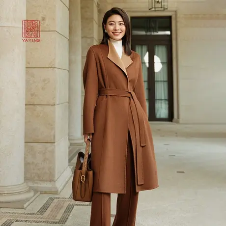 [阿里羊绒]EP雅莹高端系列 双面呢羊毛毛呢大衣 2023秋冬新8319A图片