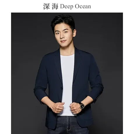 深海2023秋冬新款男西装外套青年商务休闲外套西服上衣男士便西图片
